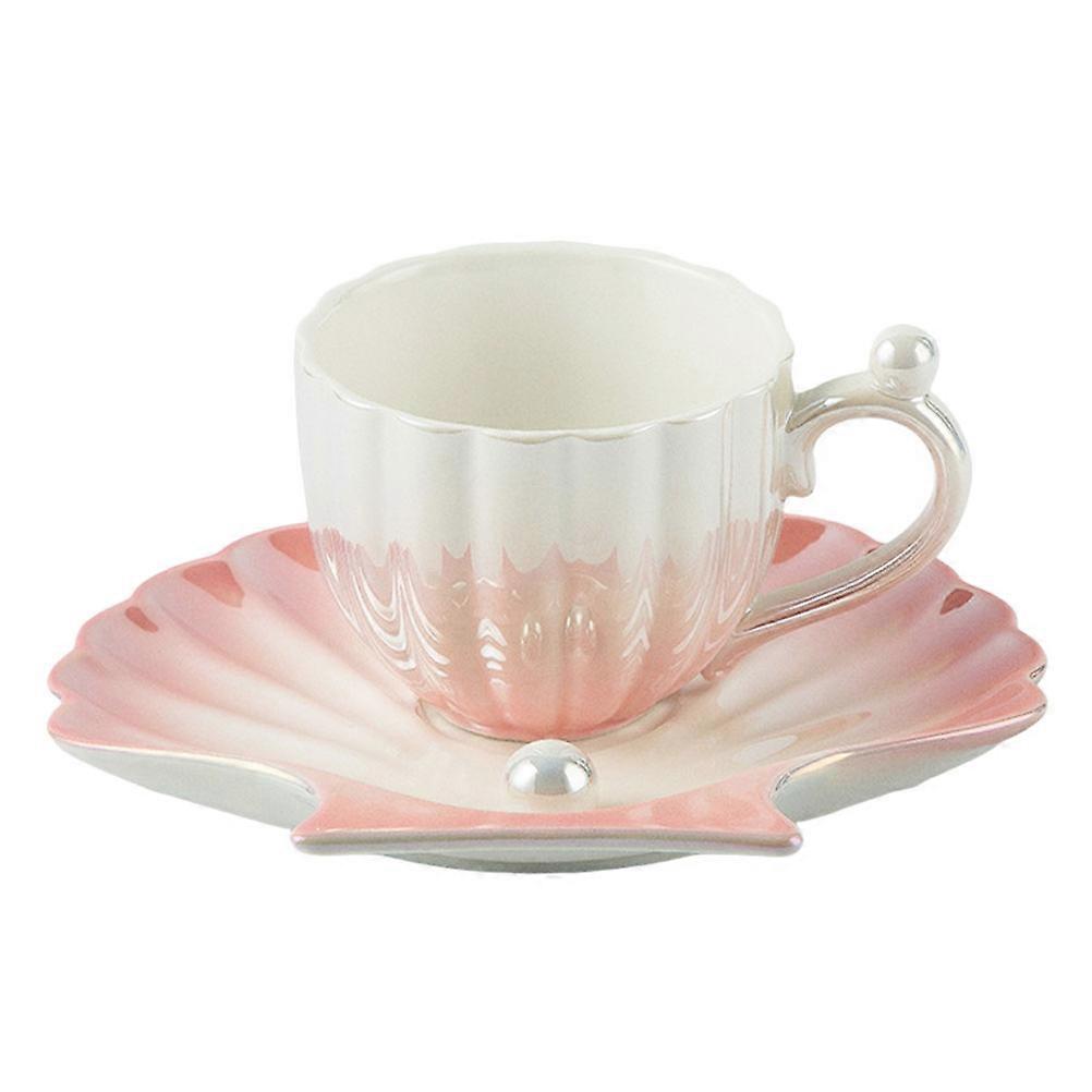 1Set Ceramic Coffee Cup for Home Use with Saucer Delicate Tableware