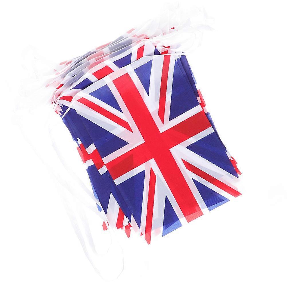 Union Jack Hanging Decoration Photo Props Classroom Decorations Multi Rectangular 38 Flags per String 1Pack