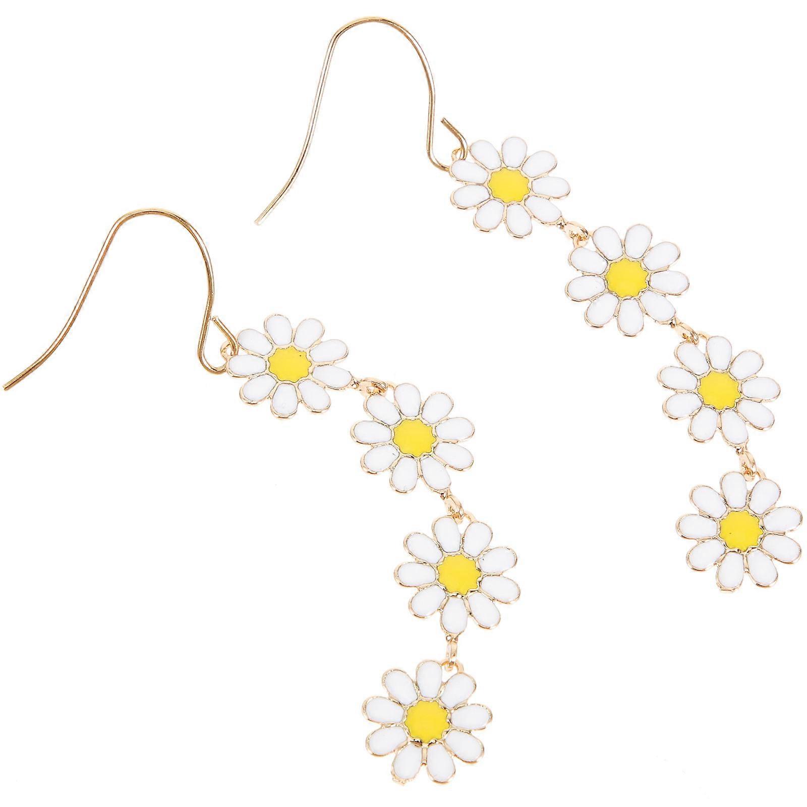 Daisy Earrings Drop Shape Lightweight Comfortable Wear Multi .7X1CM 1Pair