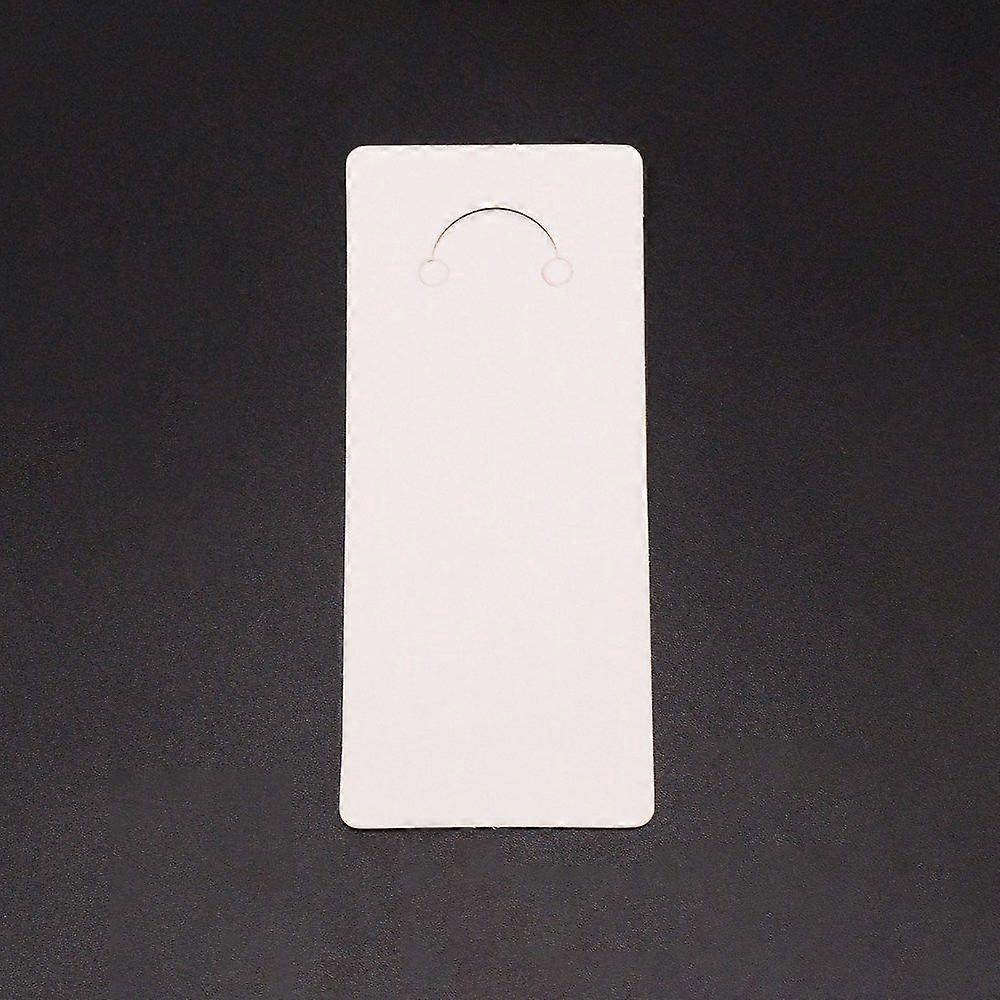 Blank Paper Keyring Display Card Rectangle White 12x5x0.05cm Hole: 5mm