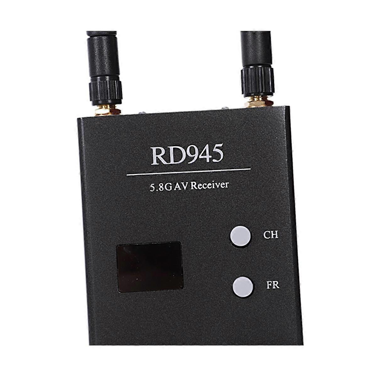 Ricevitore Diversity FPV 5,8 GHz 48CH RD945 con cavi A/V e di alimentazione Nero