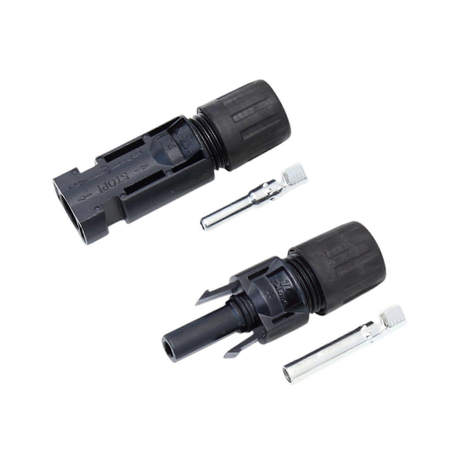 T4 Solar Panel Connectors Pair, Waterproof PV Cable Connectors for Outdoor Use, Easy Panel Linking