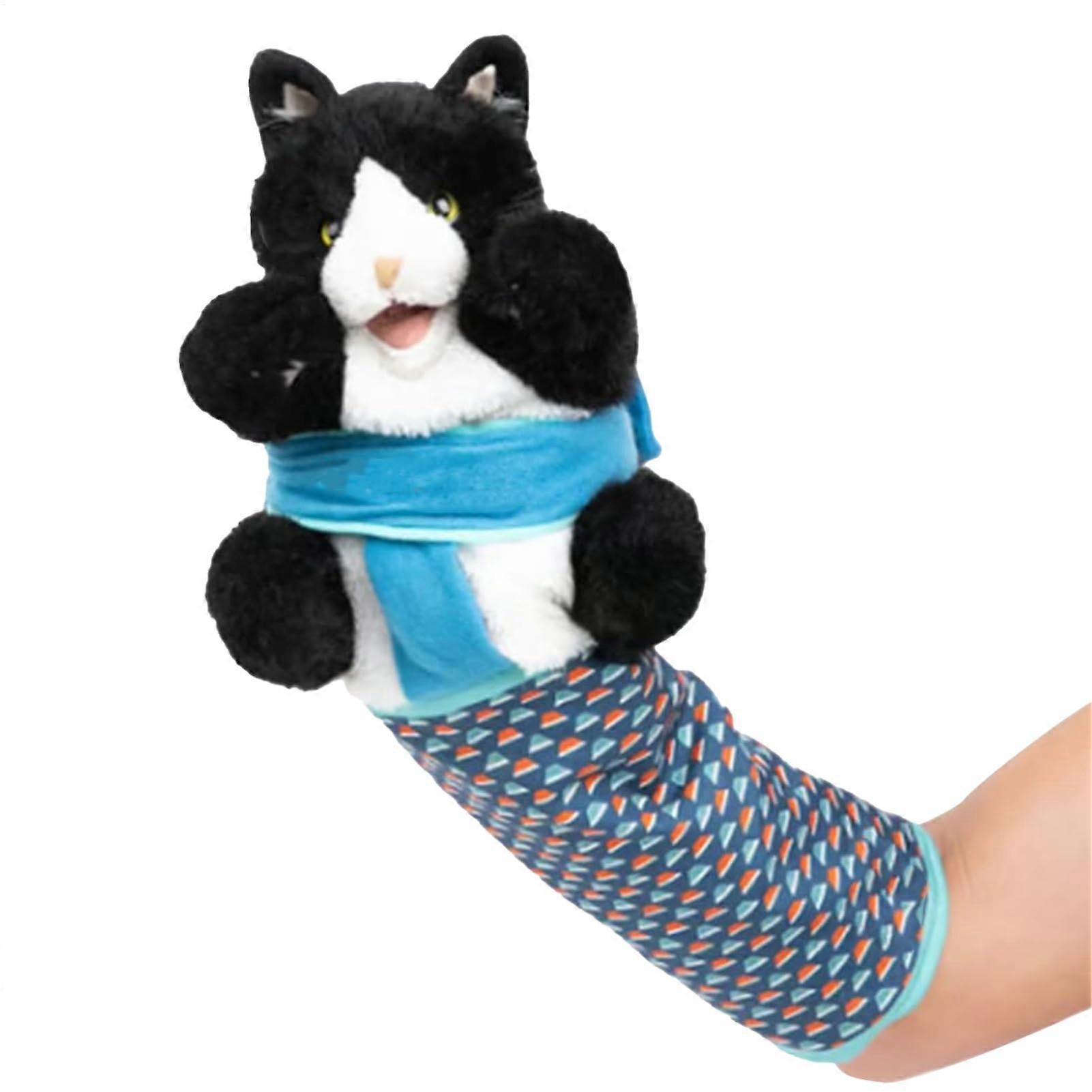 Cat Interactive Toy Hand Puppet for Play Training with Safe Scratch Prevention and Bond Boost
