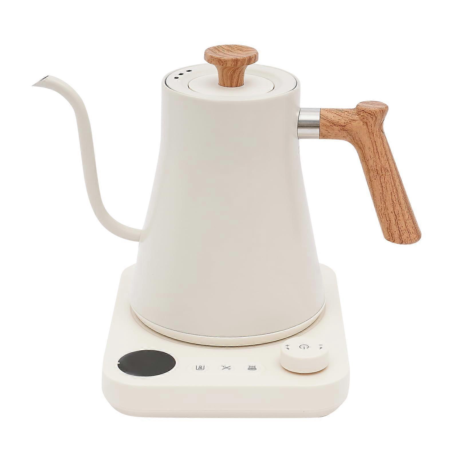 Gooseneck Electric Kettle 0.24 Gal 1200W with Variable Temperature Control LED Display White