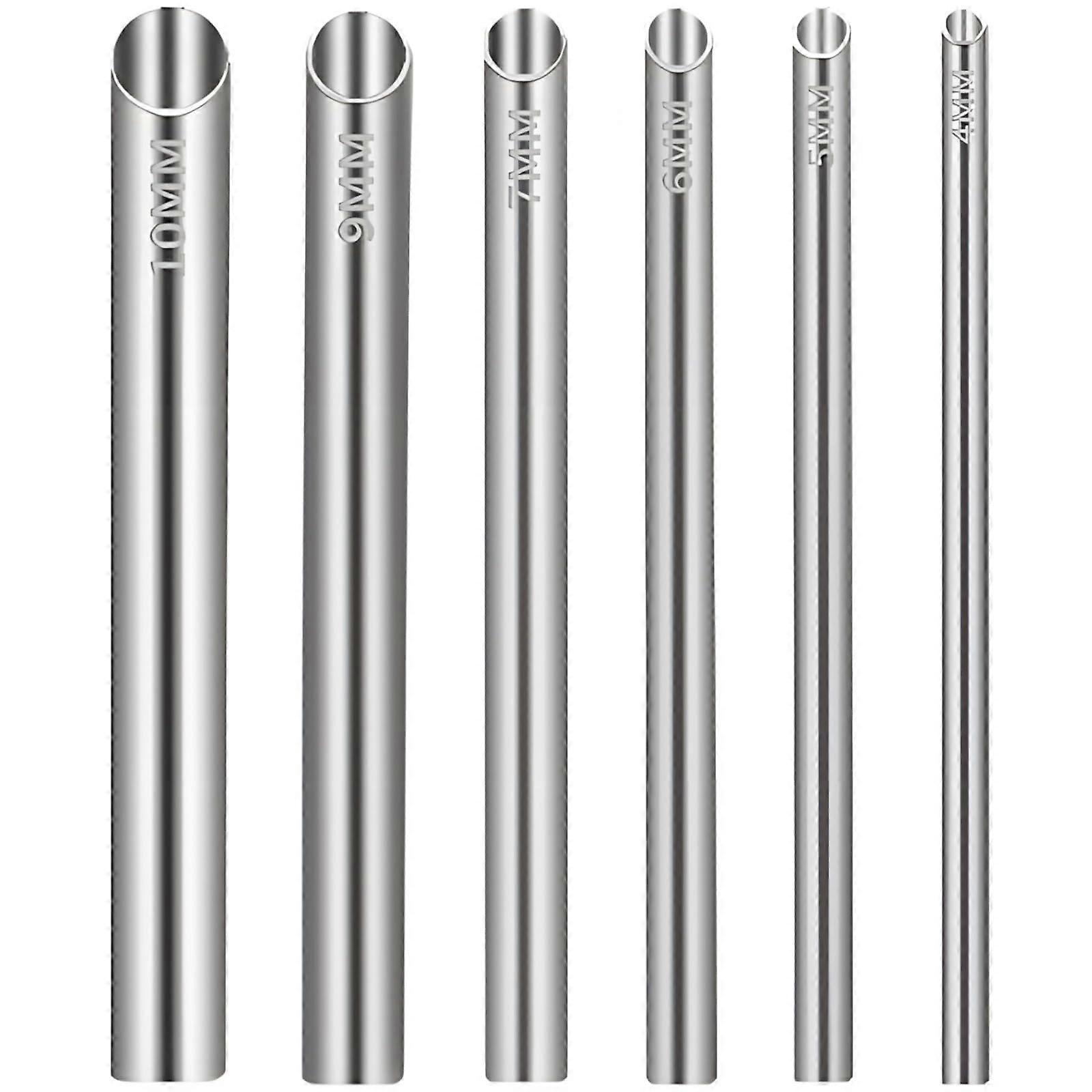 6Piece Stainless Steel Piercing Transfer Tubes Set, MirrorPolished MultiSize Ear and Nose Insertion Tools