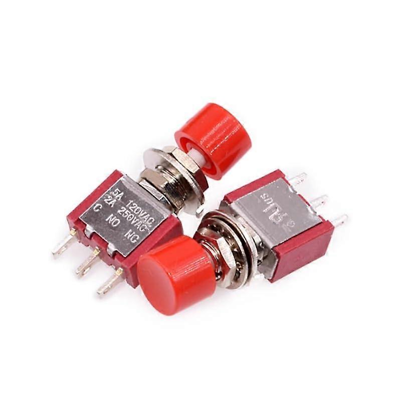 5pcs PS102 Red Momentary Push Button Switch 3 Pin 6mm ON(ON) 250V Durable Instant ON