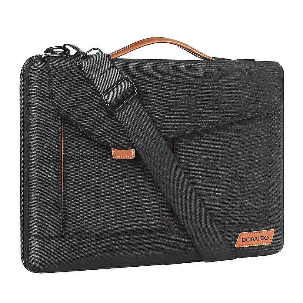 13 Inch Waterproof Laptop Sleeve with Shockproof Lining and Adjustable Shoulder Strap, Black