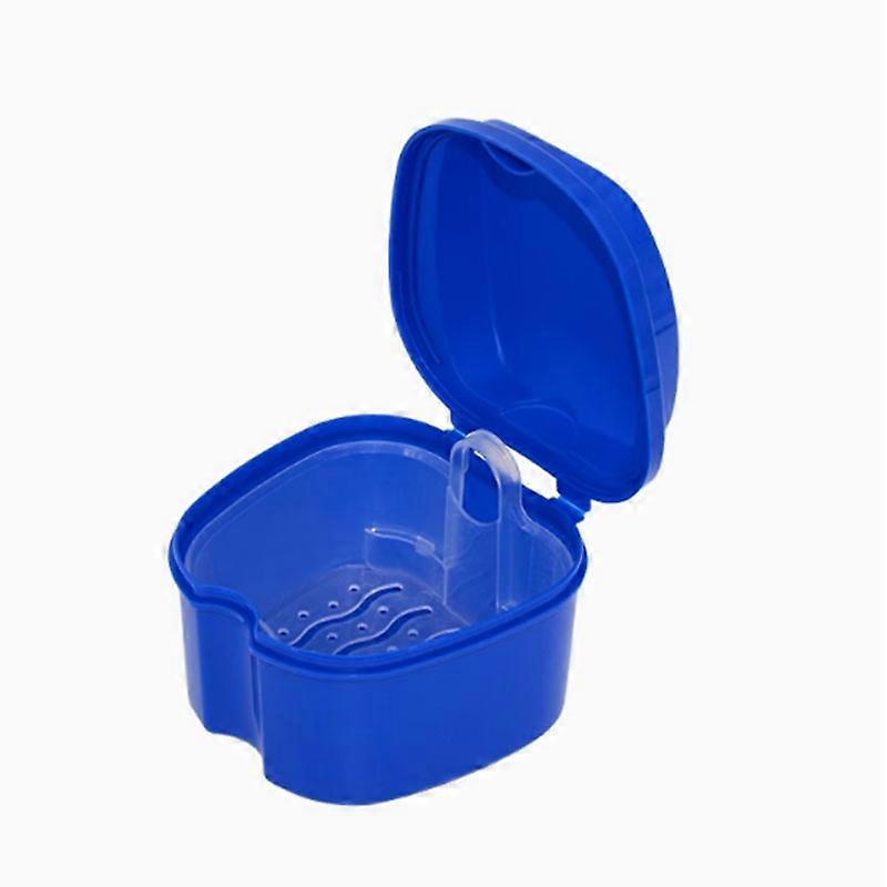 Denture Bath Box False Tooth Case Braces Orthodontic Retainer Case With Hanging Net Container Cleaning False Teeth Storage Box