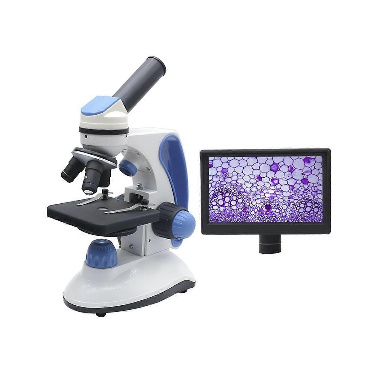 2000X Monocular Microscope with Dual LED Illumination and Metal Frame for Lab and Education
