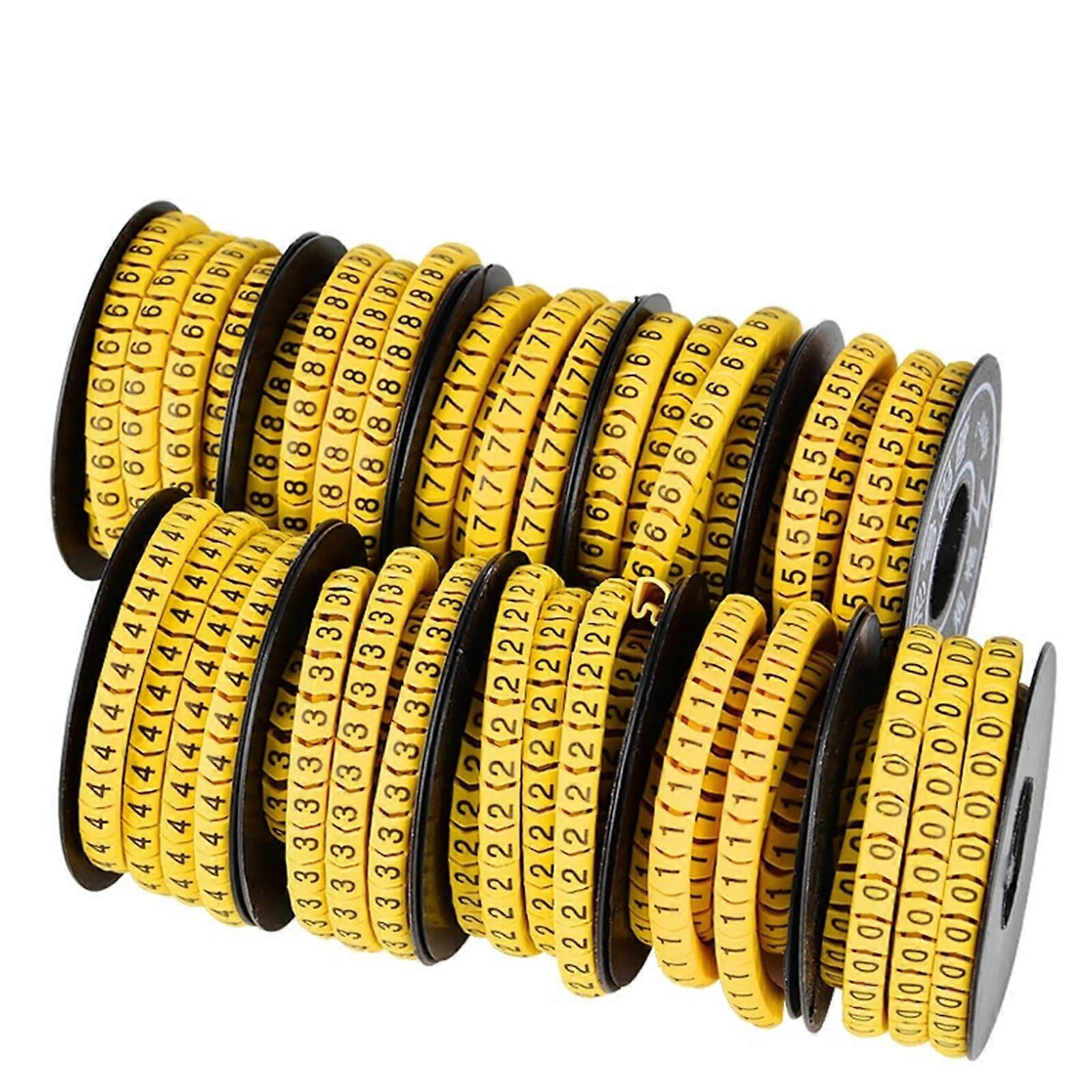 Cable Markers Numbered Tubes 10 Rolls EC 1/2.5/4/6 Square 09 Wire Labels for Clear Identification