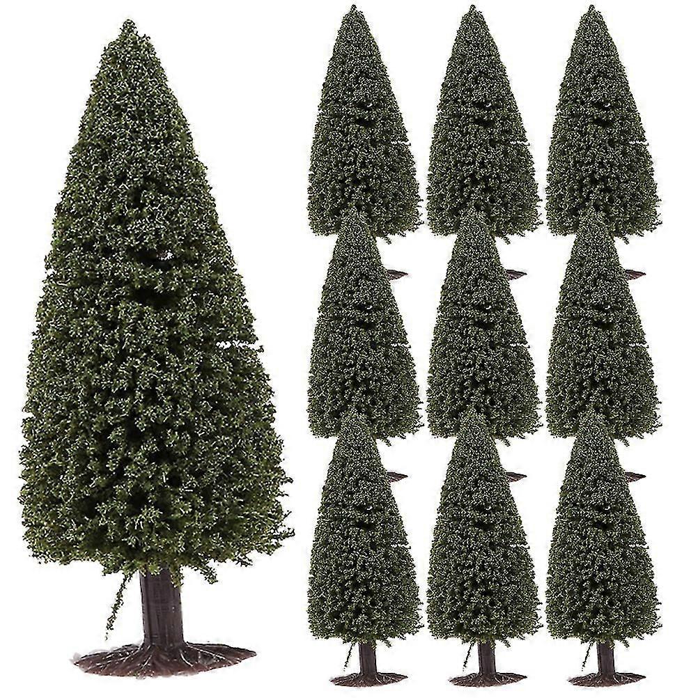 10pcs Miniature Pine Trees Model Green Scenery Landscape Based Cedar Trees