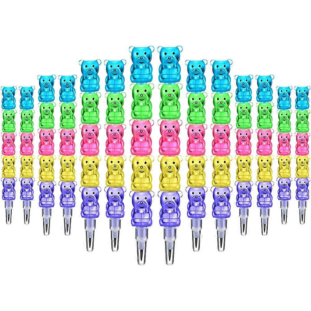 Bear Shaped Writing Pencils for Students Kids Stackable 60Pcs Classroom Use