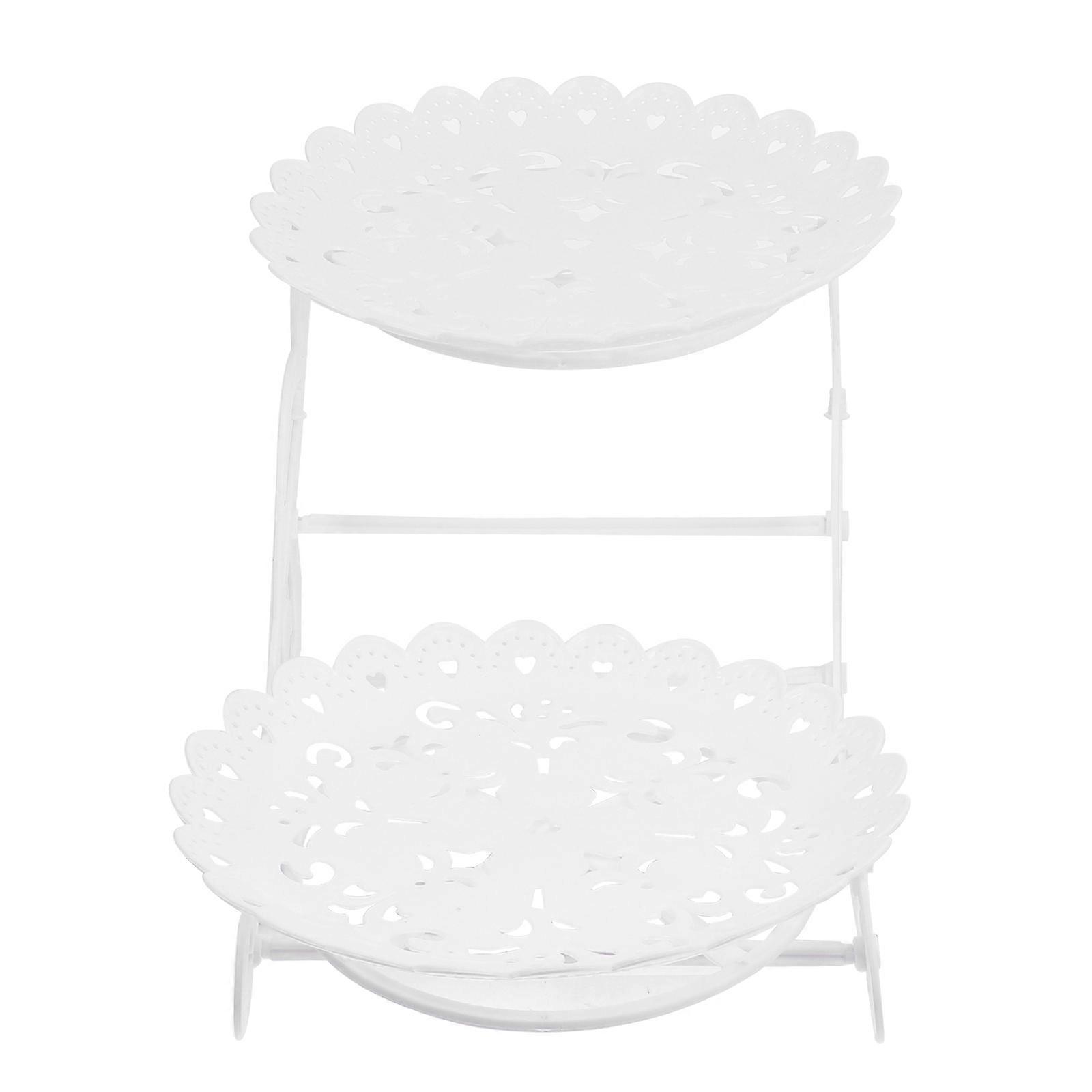 Cake Stand Wedding Party Dessert Rack for Double-Layer Dessert Storage