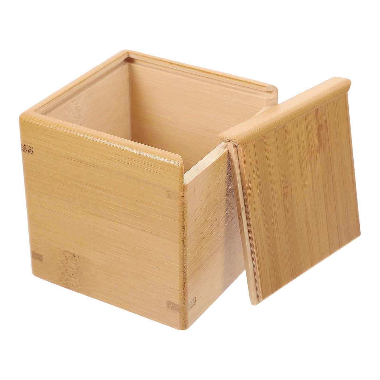 Solid Wood Tea Storage Box for Organization with Sliding Lid