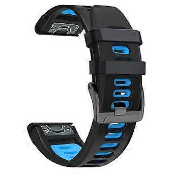 Lemonda 26-mm-Uhrenarmband für Garmin Tactix 7 Pro, Fenix ​​7X, 6X Pro, 5X Plus, glattes Silikon, zweifarbig