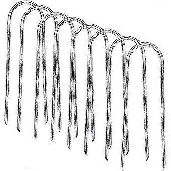 8Pcs Trampolines Wind Stakes Heavy Duty U Type Sharp Ends Safety Ground Anchor Galvanized Steel For Soccer Goals, Camping Tents And Huge Garden - HF