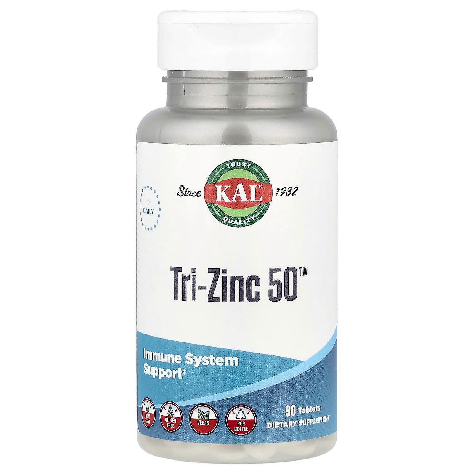 KAL, Tri-Zinc 50, 90 Tablets