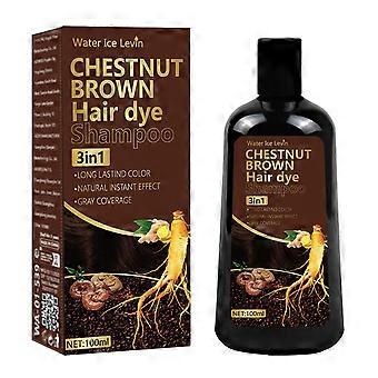 100ml Shampoo-in Hair Color Brown Hair Dye Shampoo Permanent Root Touch-up Non-irritating Scalp Friendly Hair Dye Shampoo 5-minute Fast Coloring