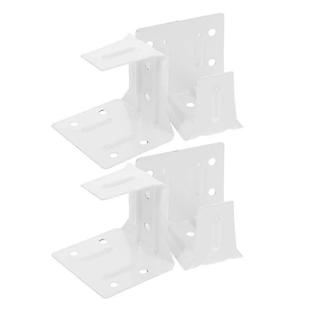 White Mini Metal Blind Brackets for Curtain Fixing, 4Pcs Set