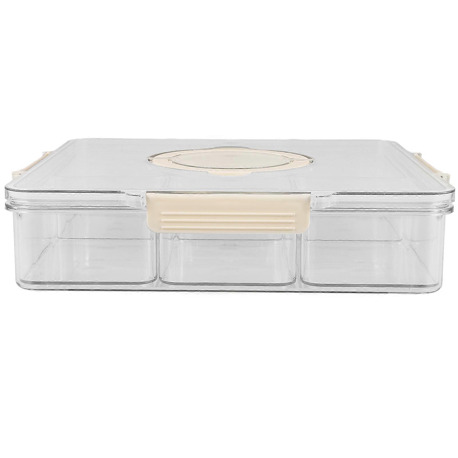 Divided Fruit Trays Compartment Serving Tray with Lid 2Pcs