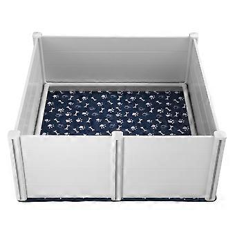 Boîte de mise bas pour chien, 59,8 x 59,8 x 24,0 pouces Boîte de mise bas avec rails et tampon d’urine lavable, Enclos de mise bas, Boîte de mise bas pour chiens de grande race, Blanc