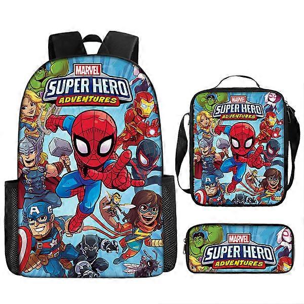 Spider-Man Backpack School Bag Pencil Case Lunch Bag Three-Piece Set