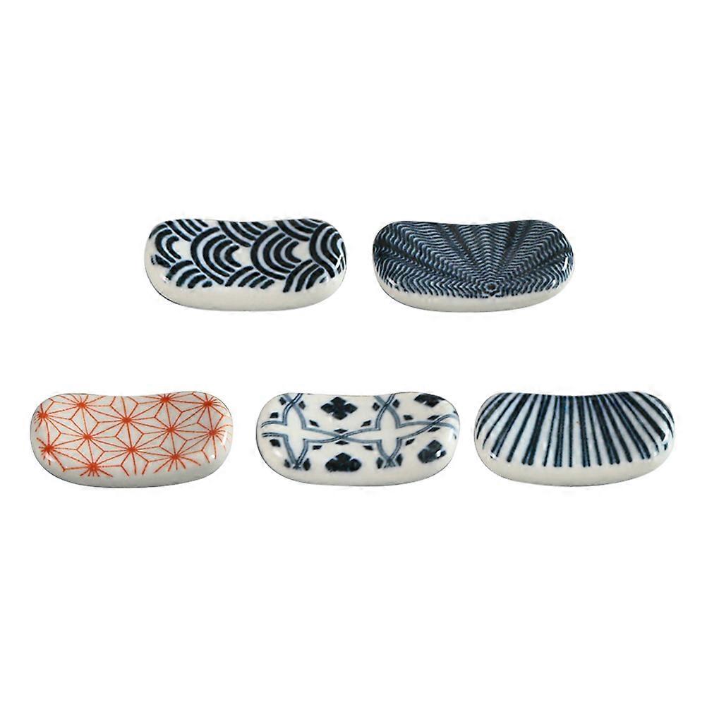 Chopstick Rest Ceramic Rack for Table Organization Assorted Color 5Pcs