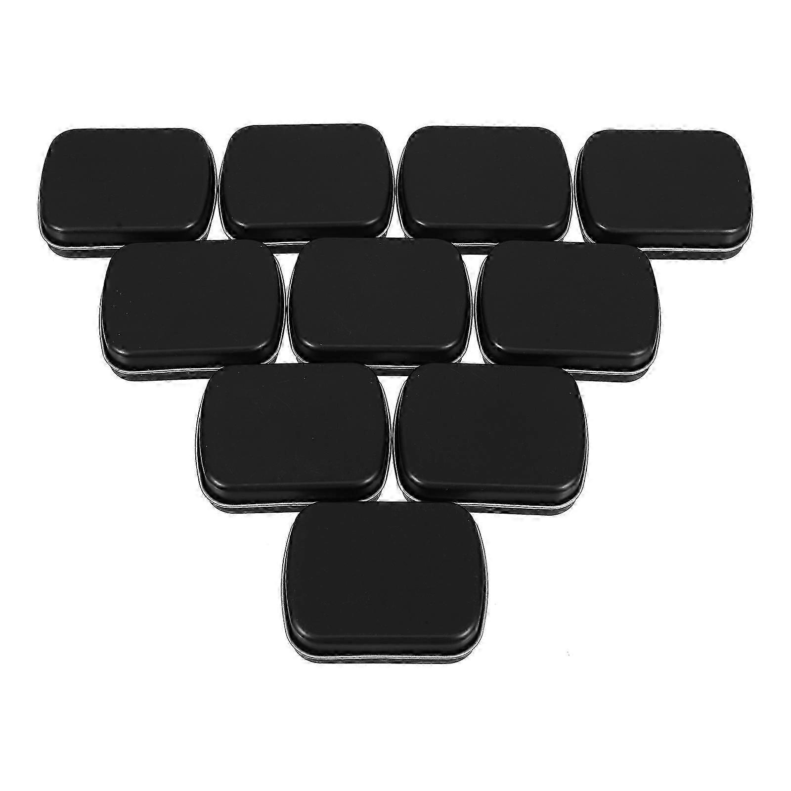 2026 Metal Candy Tin Box for Storage 10Pcs Small Portable Rectangular Tin Boxes