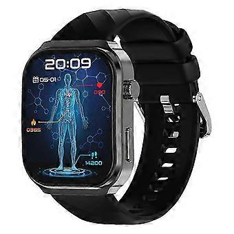 Smartwatch mit Bluetooth-Anruffunktion, 2,2" gebogenem Display, Dual-Mikrofon mit Geräuschunterdrückung, Herzfrequenz- und SpO2-Messung (Schwarz)