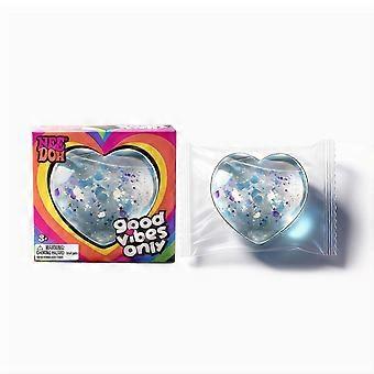 Amz Heart-Shaped Pinching Music (Blue) Soft Touch Comfortable Non-Sticky Rebound Fast Shape Cute Small Portable Palm Toy