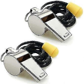 Whistle, 2 Pieces Stainless Steel Sports Whistle With Lanyard, Loud, Crisp Sound, Ideal For Coaches, Referees And Officials 2026
