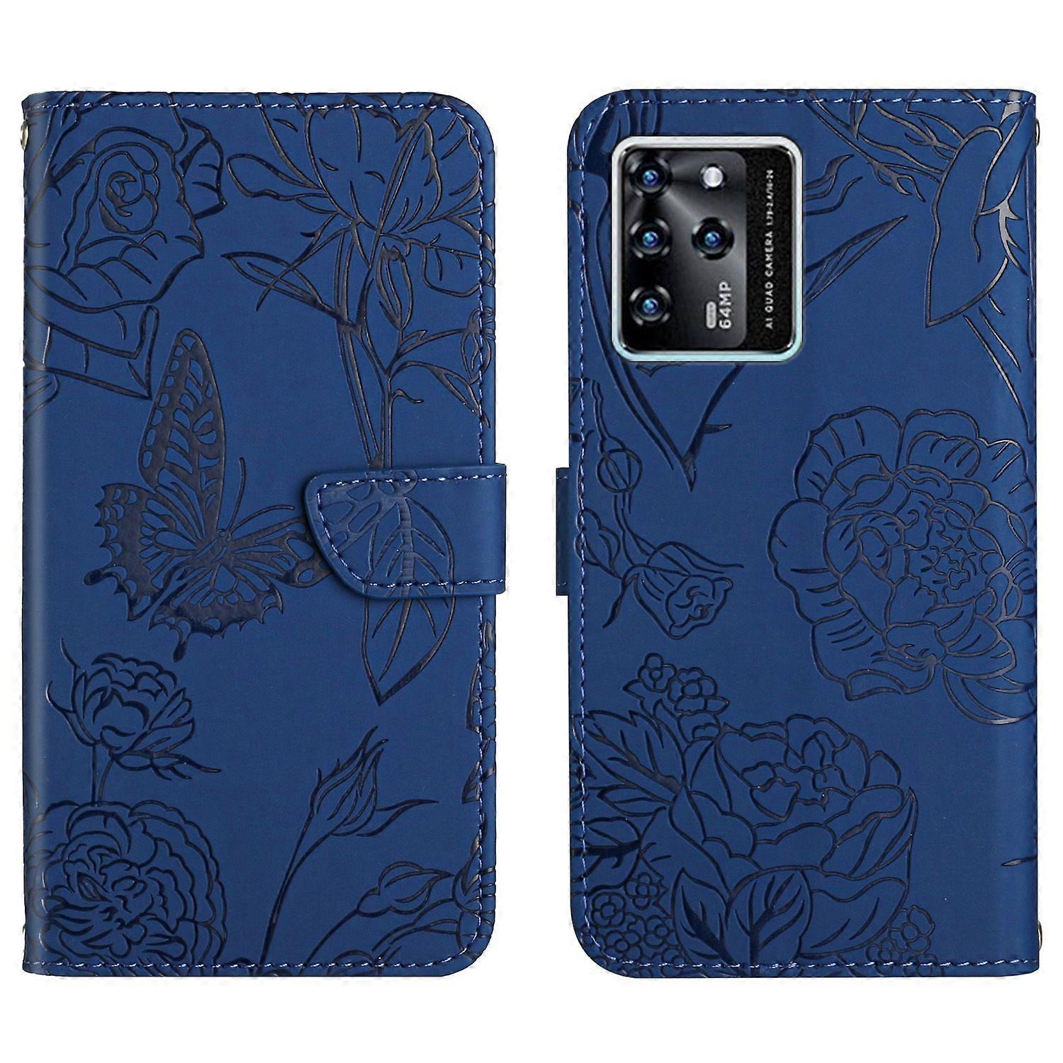 Butterfly Peony Leather Case For ZTE Blade V30