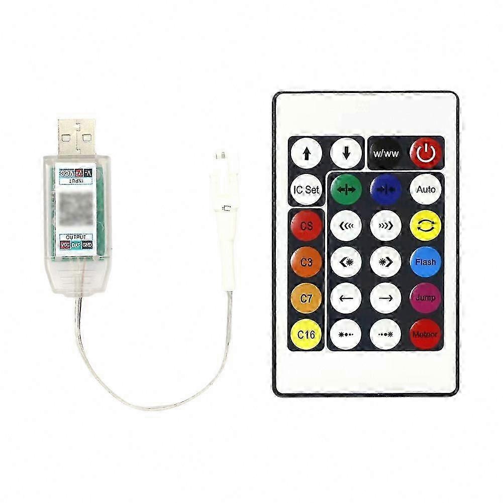 Audio Sync RGB LED Strip Driver 24-Key Touch Panel Compatible with Flexible Decorative Cables