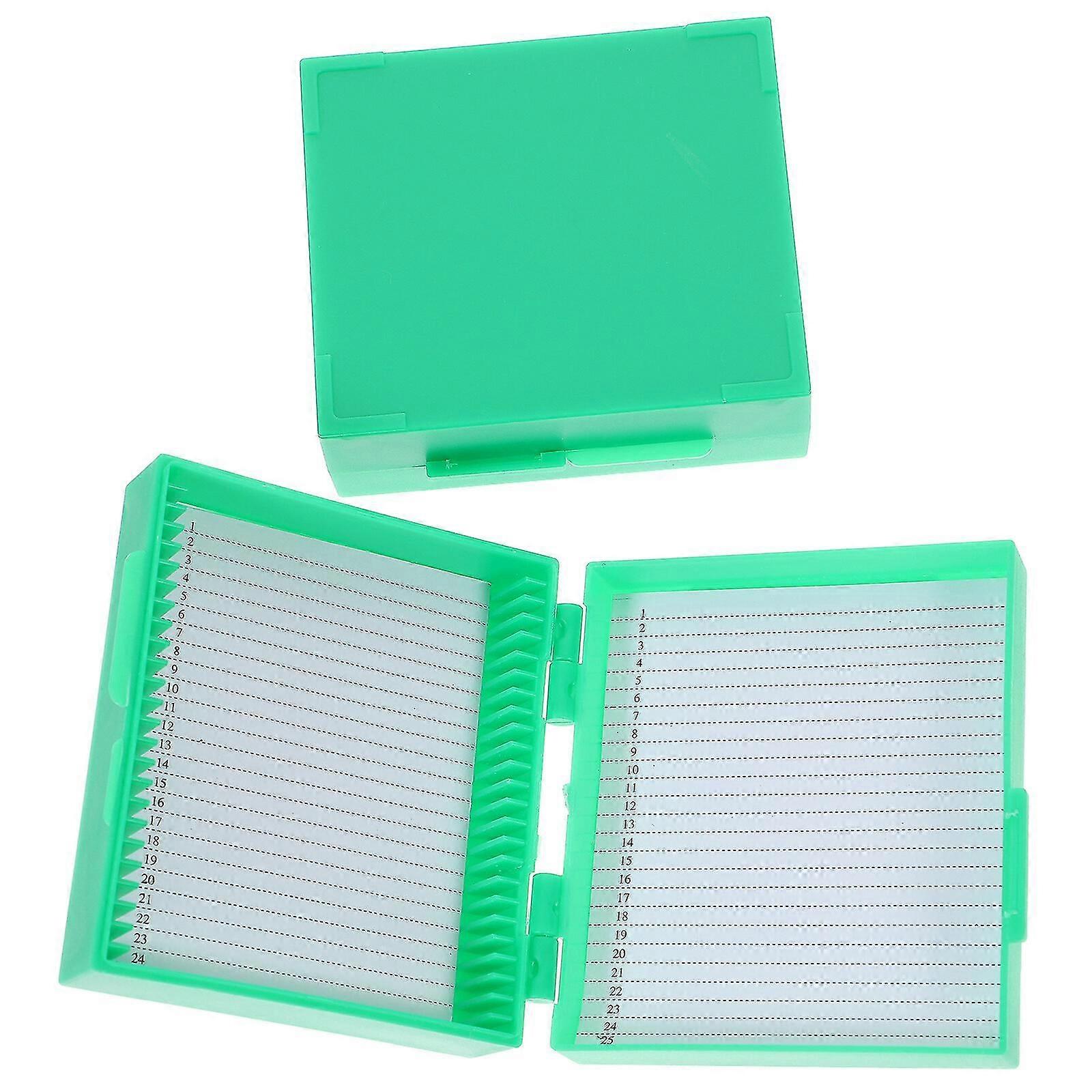2pcs Multi Slots Microscope Slide Box Slide Storage Holder Slide Storage Container