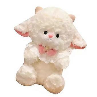 Cute 25cm Size Pink Bowtie Lamb Cartoon Plush Toy for Girls Birthday Gifts as Soft Companion for Home Multicolor
