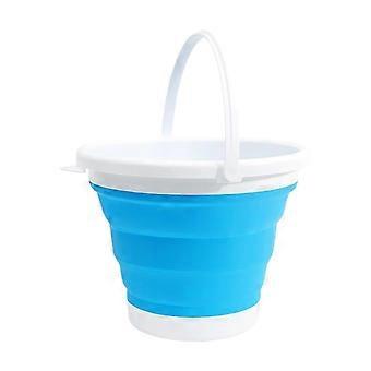 Collapsible Silicone Camping Bucket 10L Blue – Durable Flexible Folding Water Pail for Outdoor Fishing