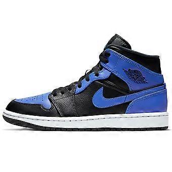 Jordan Air 1 Mid Hyper Royal Black 554724-077