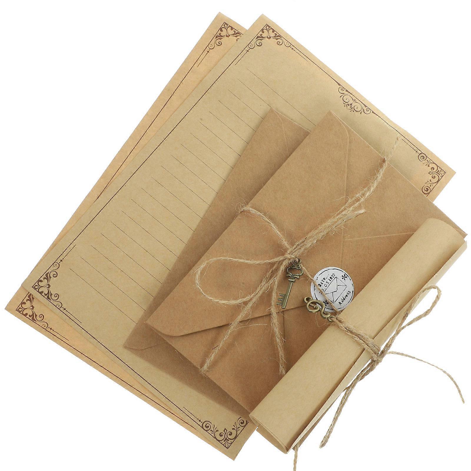 Notebook Insert Writing Paper and Envelopes Kit 4Sets Beige