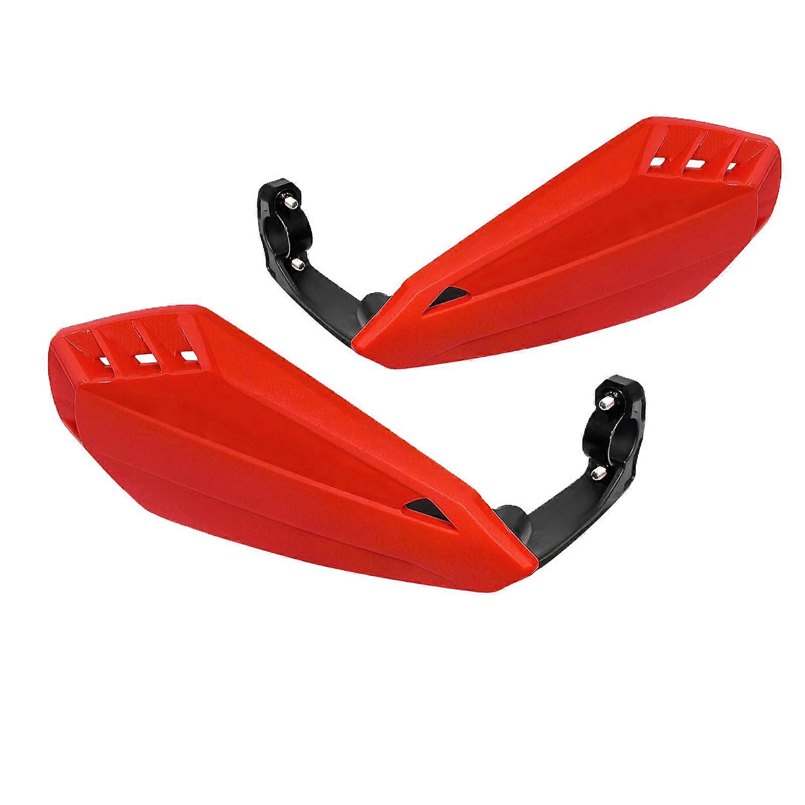 Motorcycle Handguard Kit Pair with Aluminum Bracket Support, 22 mm Handlebar Reference for Trail and Daily Use  Red