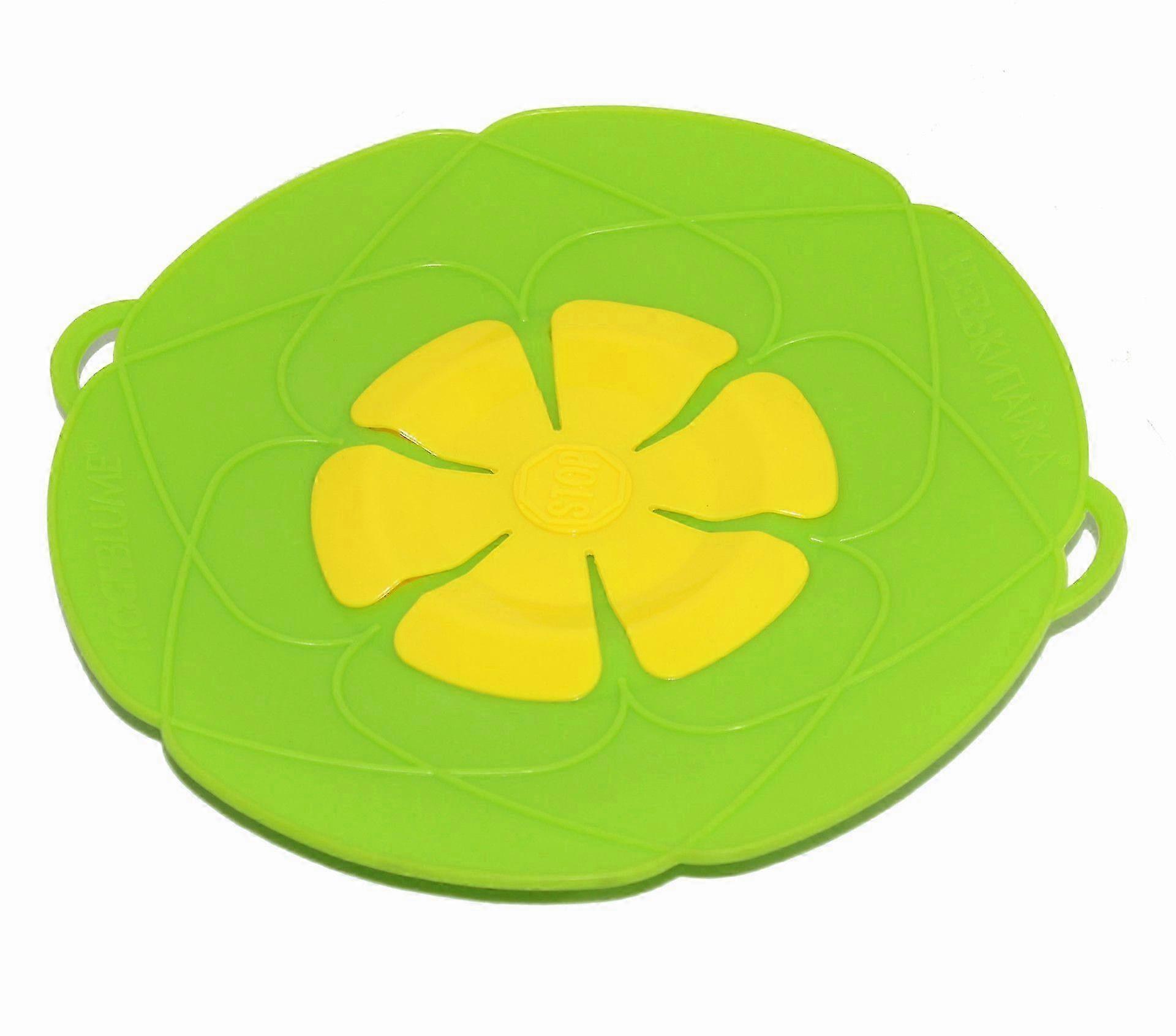 Green 28cm Silicone Spill Proof Lid, Boil Protection, Multi-Function Kitchen Tool