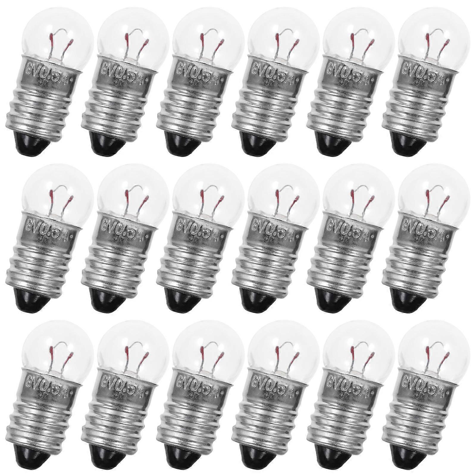 50pcs Tiny Light Bulb 6v E10 Light Socket Round Light Bulb For Experiment
