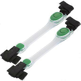 LED Luminous Safety Warning Arm Bands For High Visibility In Dark Green Color 2Pcs