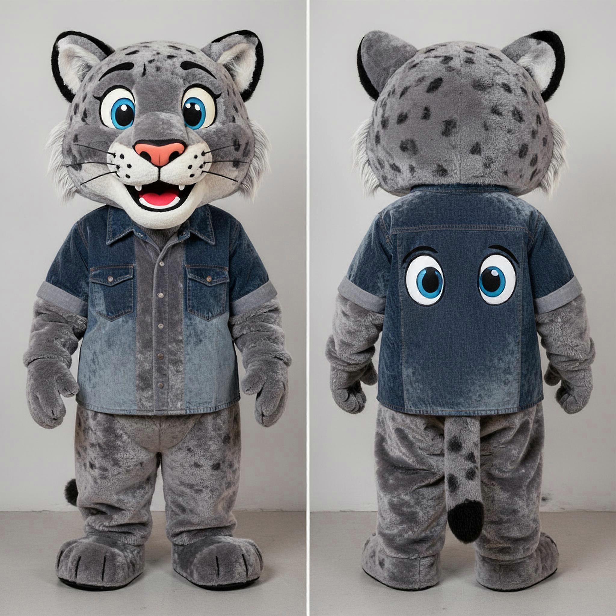MASTICOT Gray Cartoon Smilodon Mascot