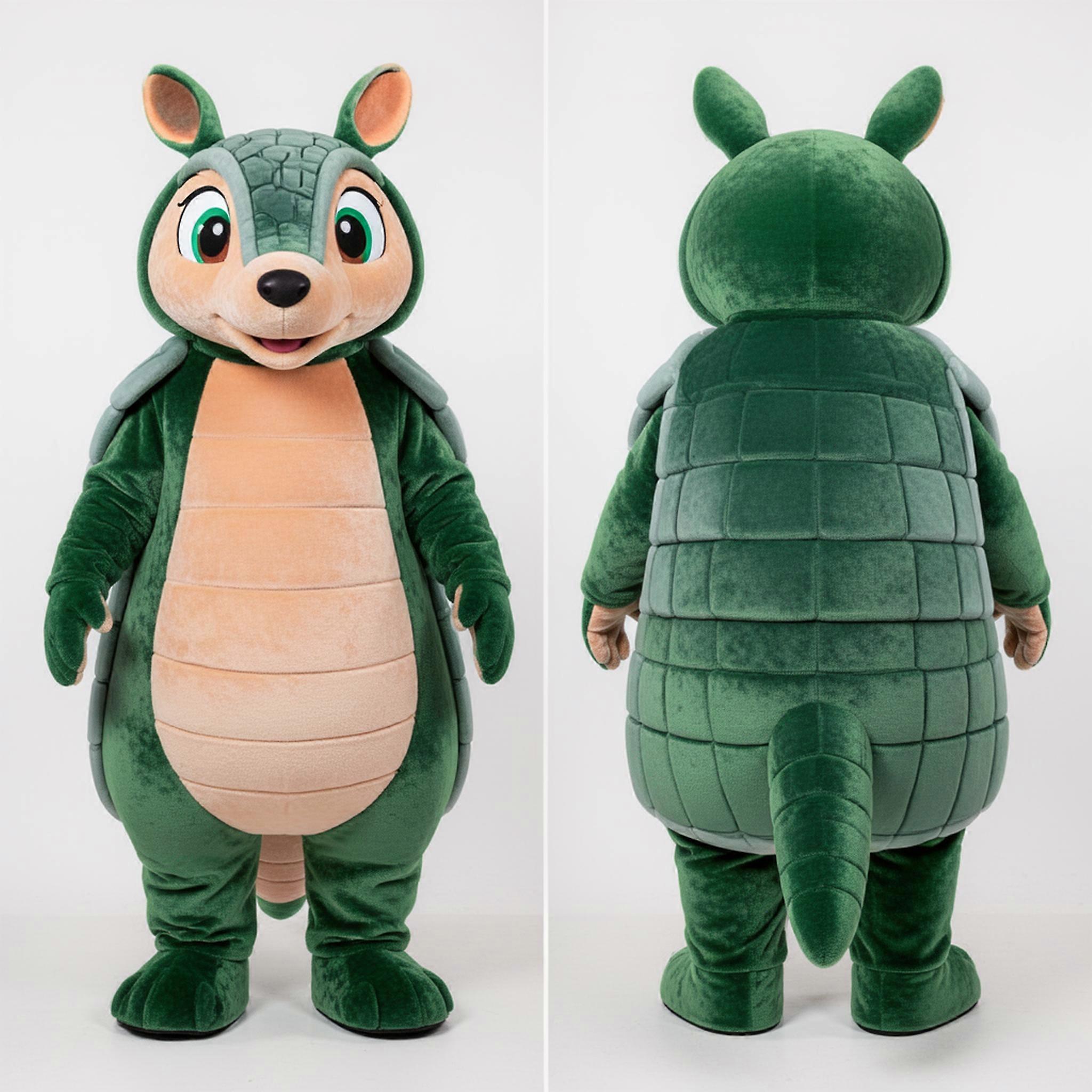 MASTICOT Forest Green Cuddly Armadillo Mascot