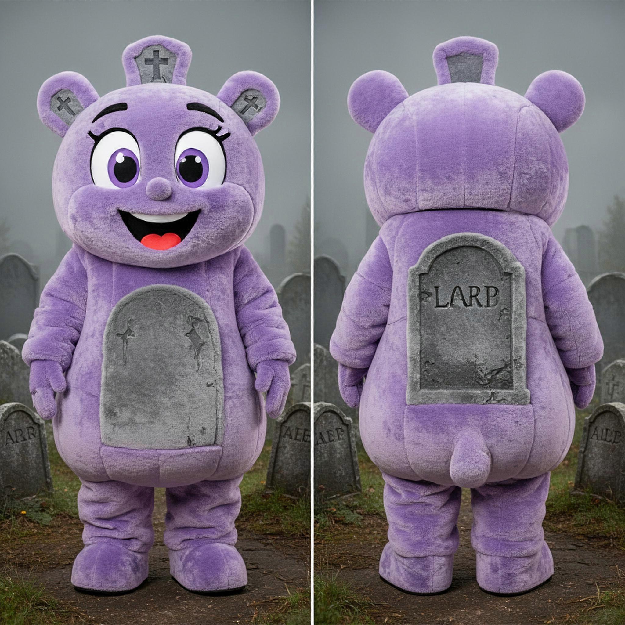 MASTICOT Lavender Cartoon Graveyard Mascot