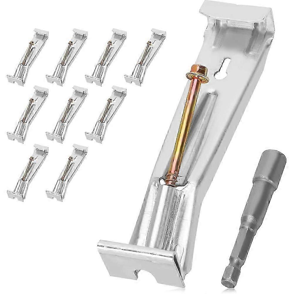 10Pcs 5 Inch Gutter Hangers with A Pre-Inserted Rust Screw,Quick Screw Gutter Clips Hidden Gutter Bracket Come