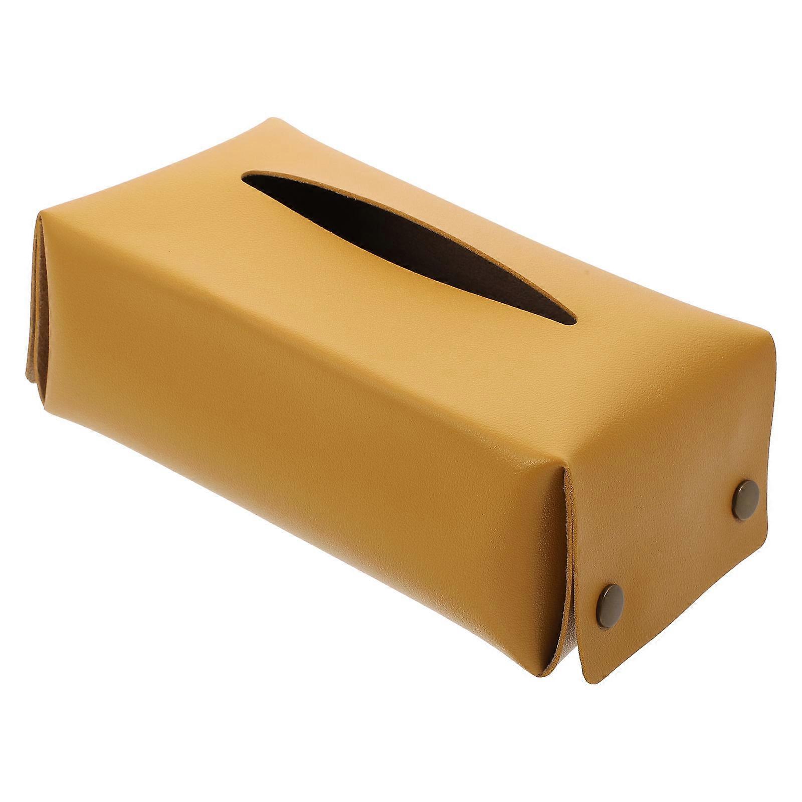 Yellow Tissue Storage Box Practical Tissue Holder for Storage 2Pcs
