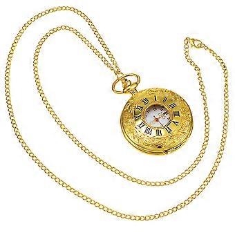 Golden Pocket Watch for Watching Time with Roman Numeral 5Pcs Set