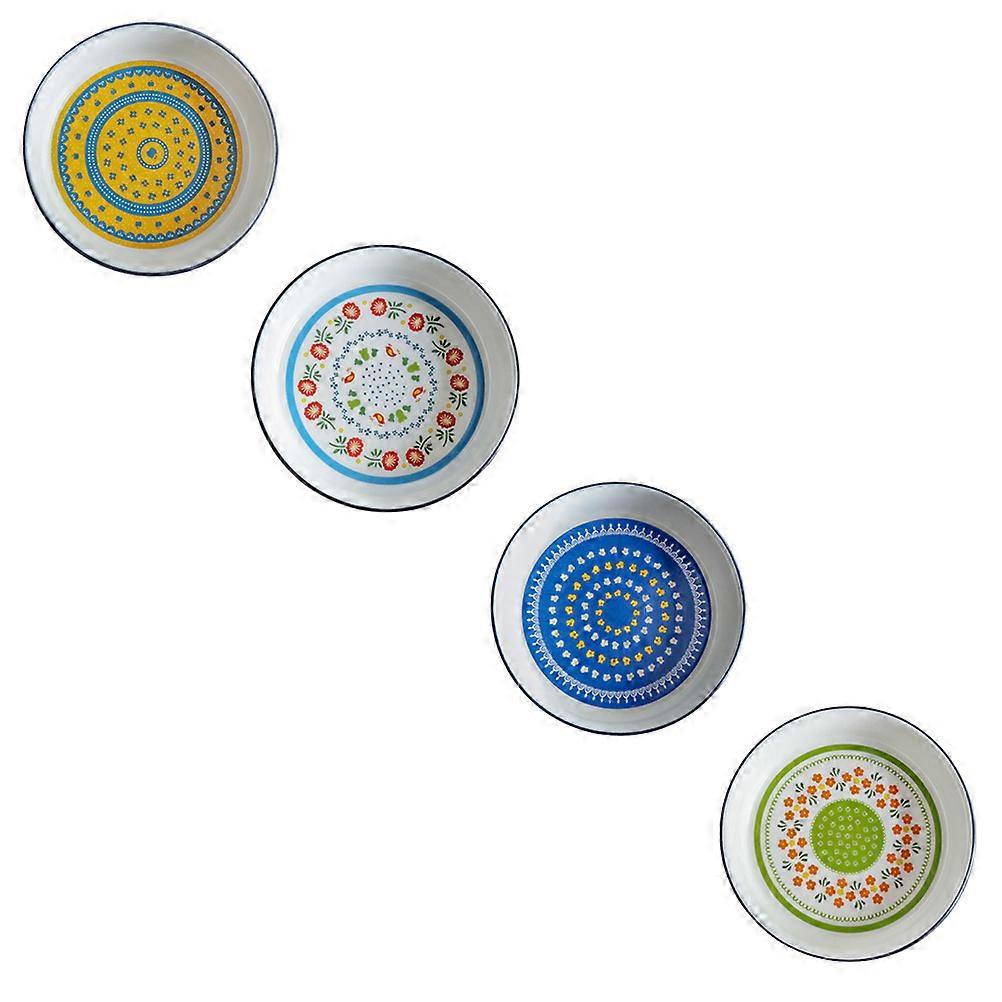 Ceramic Folk-Custom Sauce Dipping Plates for Kitchen Use 8Pcs Assorted Color