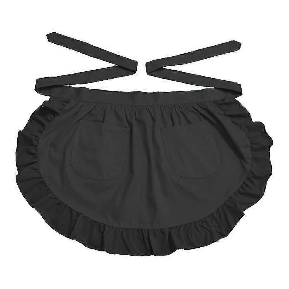 Retro Frill Apron With Functional Pockets